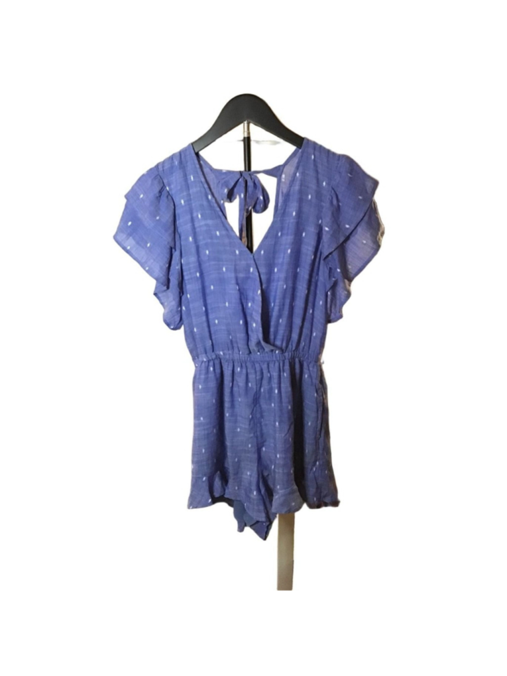 American Eagle Blue & White Polka Dot Romper XS